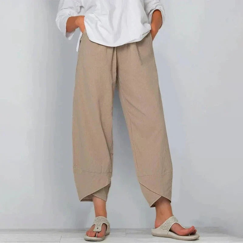 Pantaloni Donna Estivi in Tessuto Leggero Vestibilità Comoda - Vesarelli