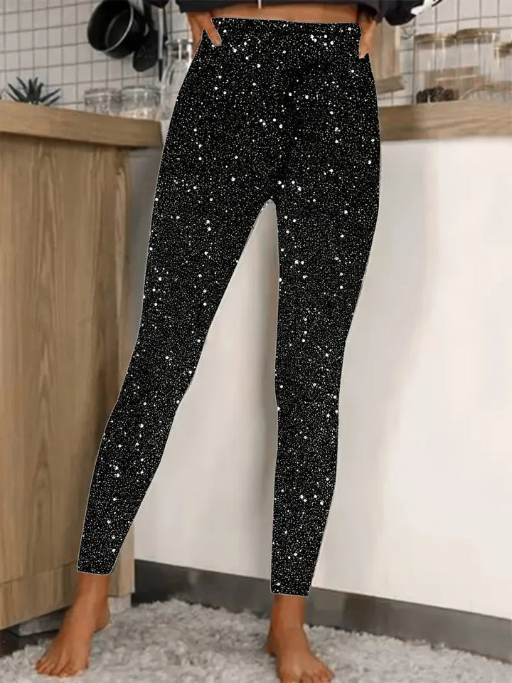 Pantaloni da donna con paillettes | Lunghi, vestibilità slim | Capodanno 1