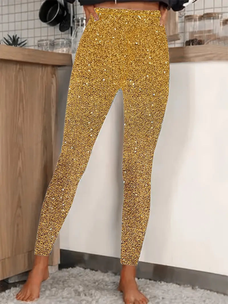 Pantaloni da donna con paillettes | Lunghi, vestibilità slim | Capodanno 2