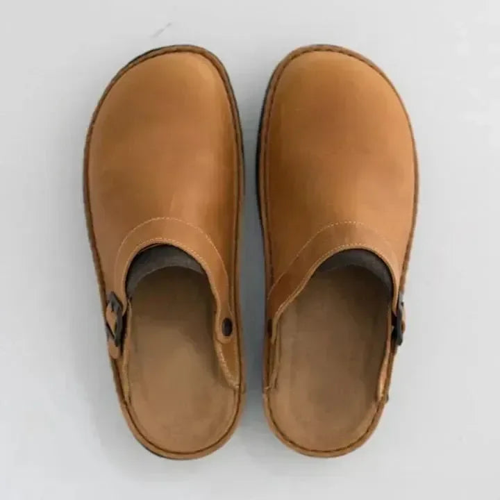 Pantofole Uomo in Pelle Ortopediche Supporto Plantare Comfort - Vesarelli