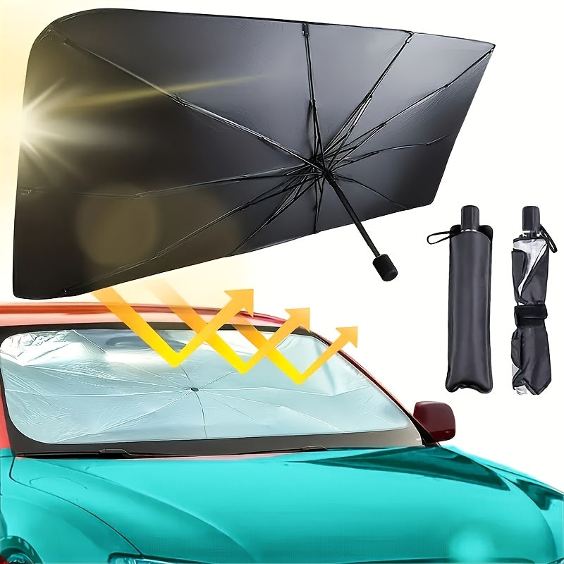 Parasole portatile pieghevole per parabrezza – Protezione solare universale per auto con isolamento termico, riflessione UV e design facile da riporre in auto 2