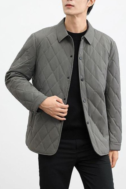 Giacca Uomo Trapuntata Geometrica Vestibilità Regolare Casual - Vesarelli