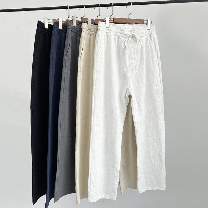 Pietro | Uomo Pantaloni Dritti Vita Elastica Coulisse Leggeri
