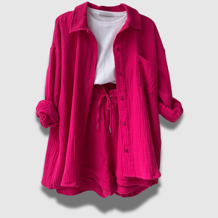 Set Due Pezzi Donna Leggero Estivo Stile Raffinato