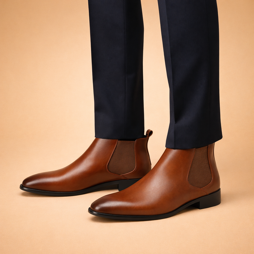 Stivaletti Chelsea Uomo Slip-On Eleganti Classici
