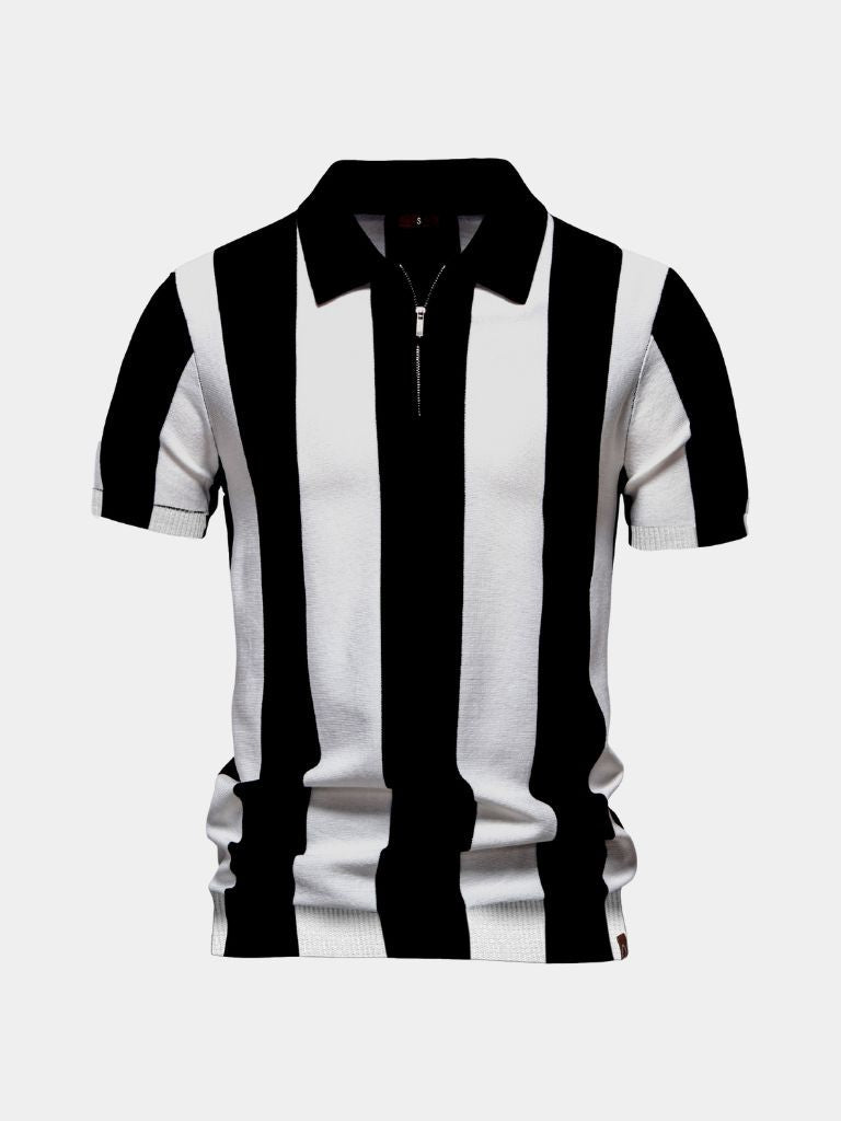 Polo Uomo | Colletto con Zip & Stile a Righe Deciso