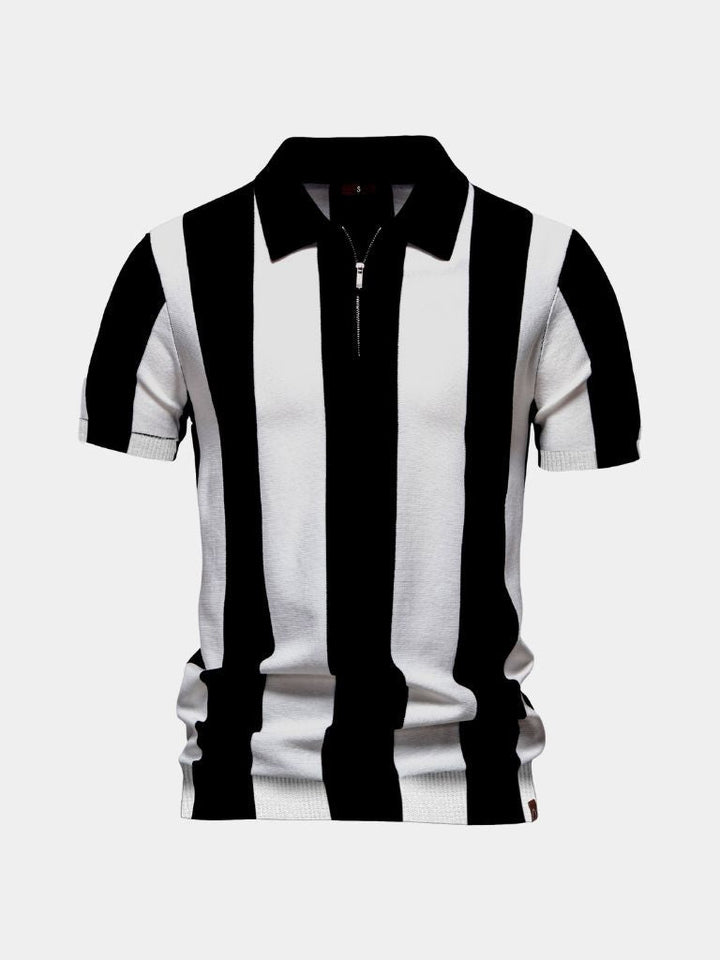 Polo Uomo | Colletto con Zip & Stile a Righe Deciso