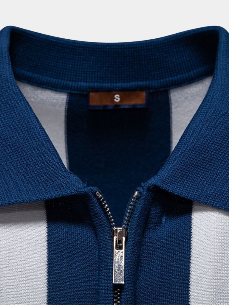 Polo Uomo | Colletto con Zip & Stile a Righe Deciso