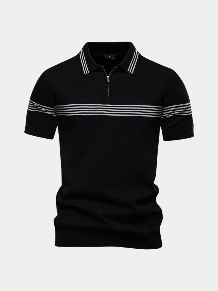 Polo Uomo Cotone Collo con Zip Vestibilità Slim - Vesarelli