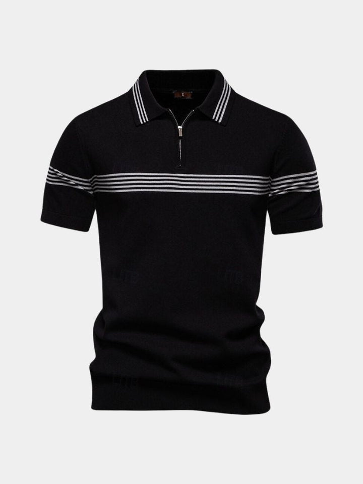 Polo Uomo Cotone Collo con Zip Vestibilità Slim - Vesarelli
