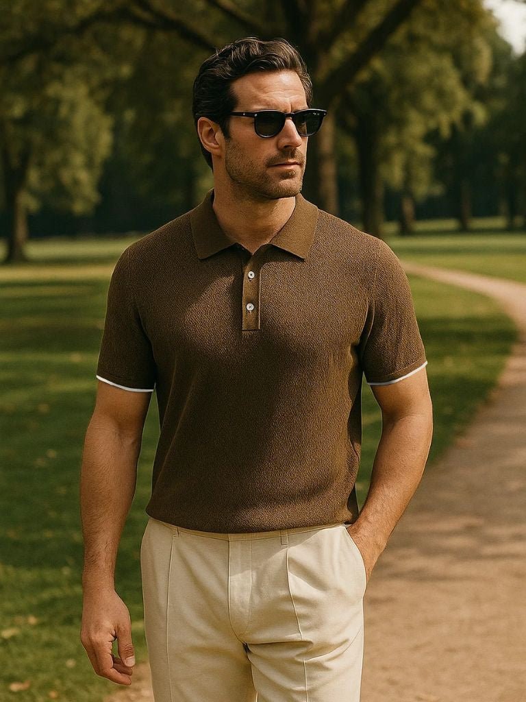 Polo Uomo Cotone Motivo Chevron Vestibilità Regular - Vesarelli