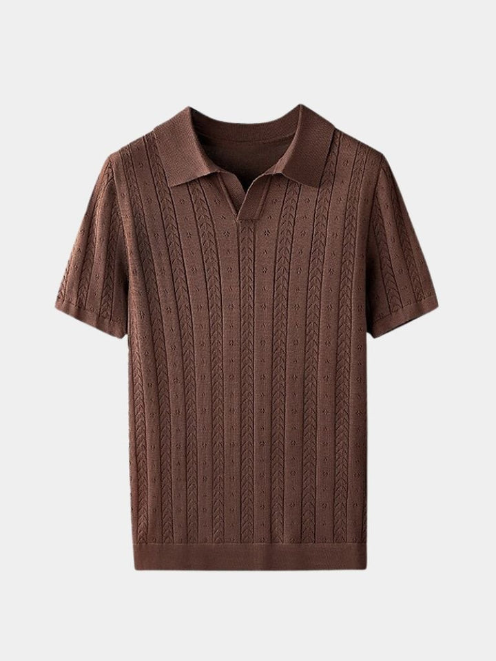 Polo Uomo Cotone Motivo a Rilievo Stile Classico - Vesarelli