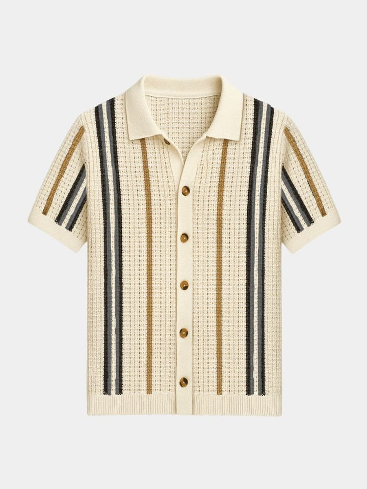 Polo Uomo | Righe Verticali & Chiusura con Bottoni