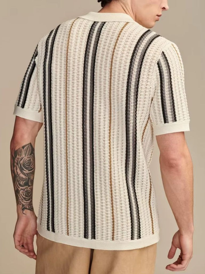 Polo Uomo | Righe Verticali & Chiusura con Bottoni