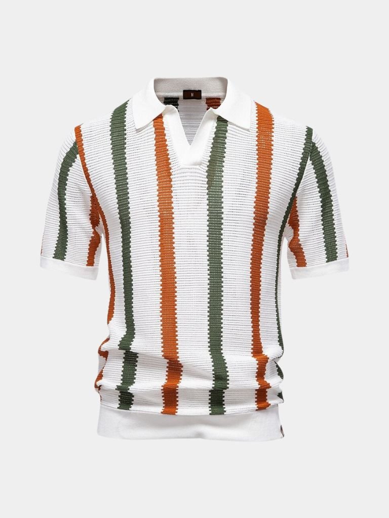 Polo Uomo Cotone Righe Verticali Vestibilità Classica - Vesarelli