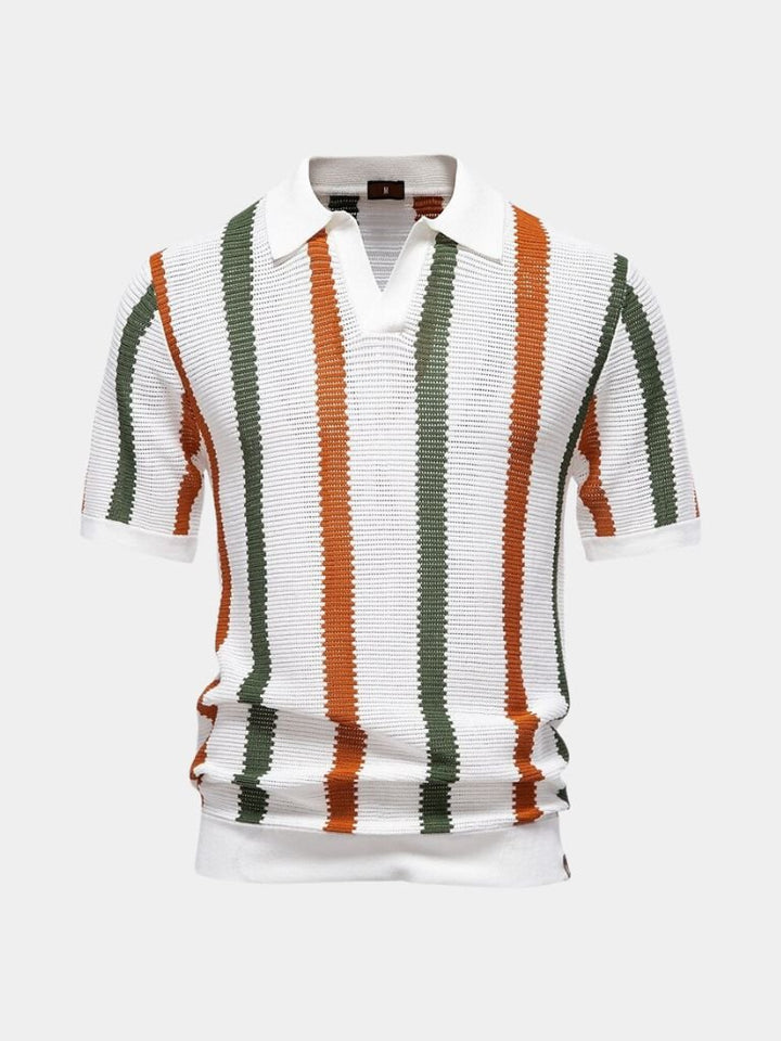 Polo Uomo Cotone Righe Verticali Vestibilità Classica - Vesarelli
