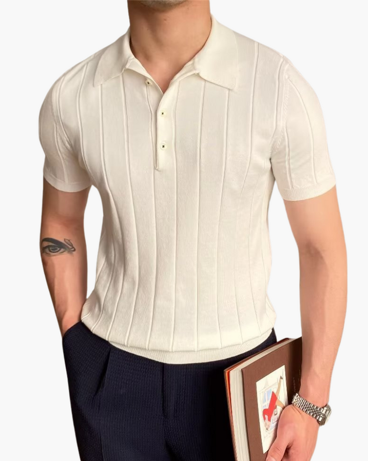 Polo Uomo Cotone Righe Verticali Vestibilità Slim - Vesarelli