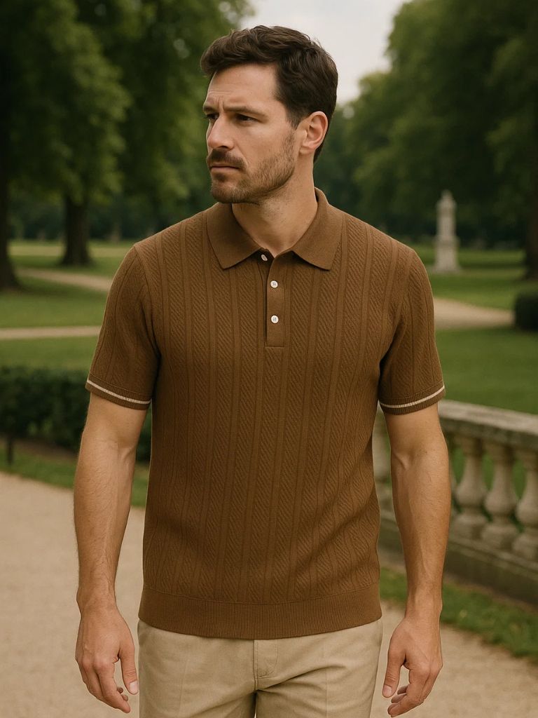 Polo Uomo | Texture a Rilievo & Eleganza Discreta