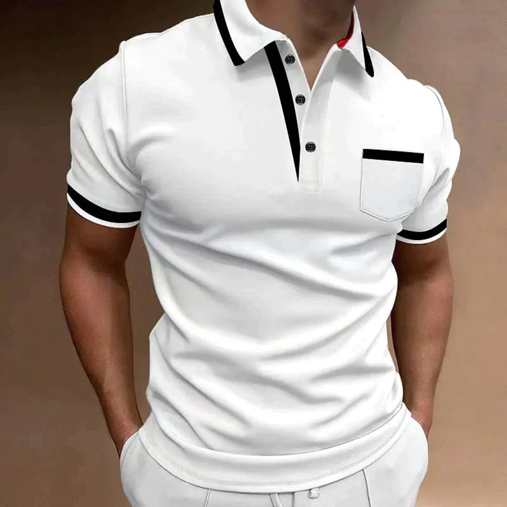 Polo Uomo Manica Lunga Cotone Stile Versatile Slim Fit - Vesarelli