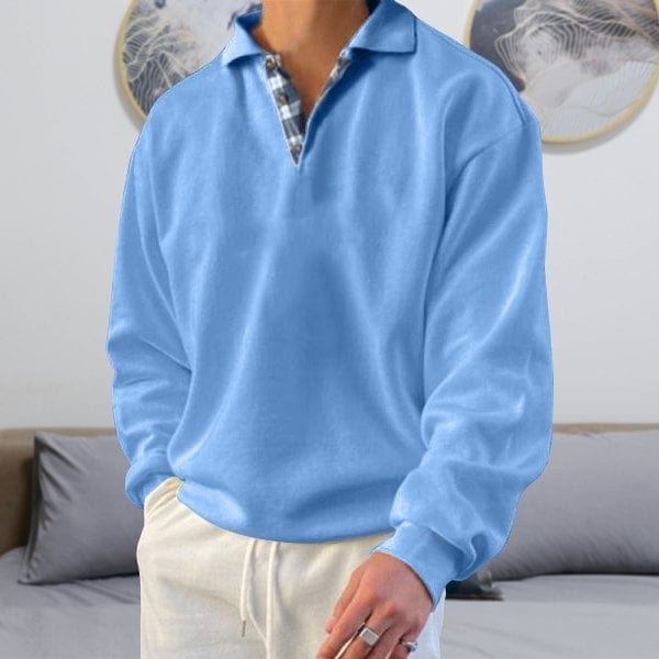Polo Uomo Maniche Lunghe Cotone Colletto Classico Vestibilità Comoda - Vesarelli