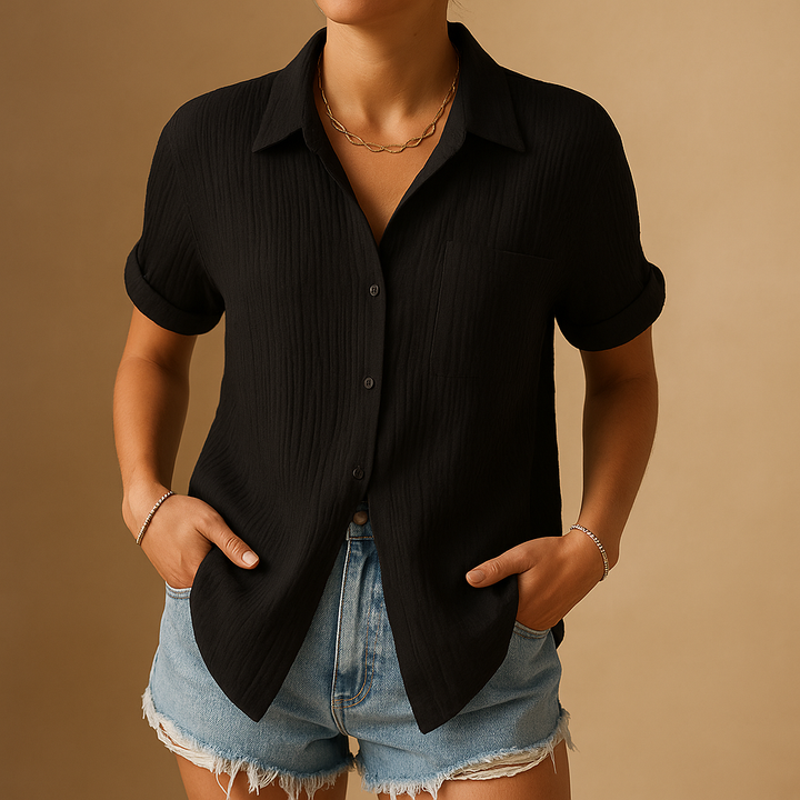 Polo casual elegante con maniche corte da donna | Danique 2