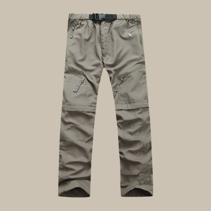 Pantaloni Uomo Zip Removibili Vita Elastica Taglio Regolare