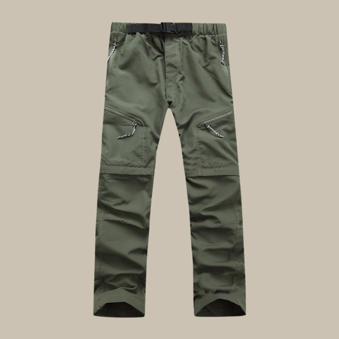 Pantaloni Uomo Cargo in Tessuto Tecnico Convertibili Escursionismo