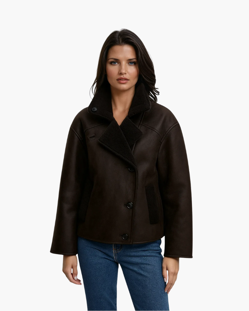 Giacca Donna Effetto Pelle Corta Stile Classico - Vesarelli