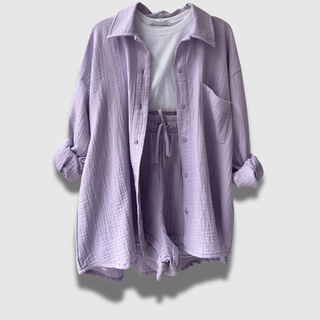 Set Due Pezzi Donna Leggero Estivo Stile Raffinato
