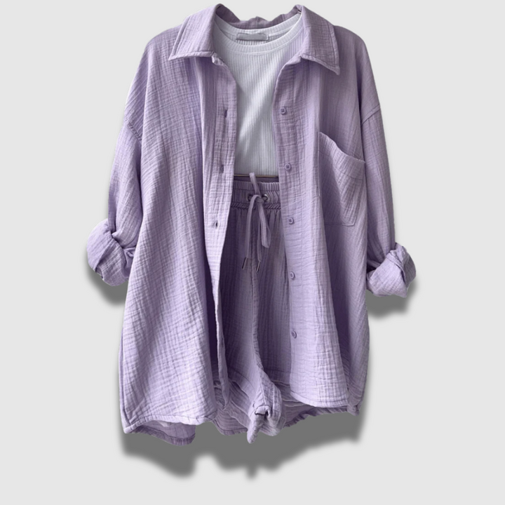 Set Due Pezzi Donna Leggero Estivo Stile Raffinato