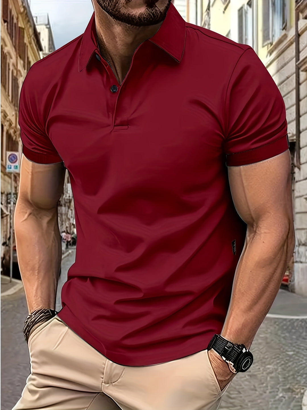 Polo Uomo Classica Cotone Colletto Elegante