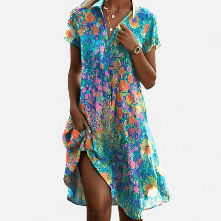 Abito Midi Donna Stile Casual Chic Vestibilità Comoda