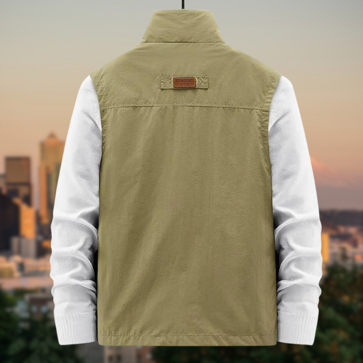Gilet Uomo con Zip e Tasche Multiple Regular Fit