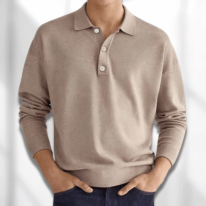 Polo Uomo Maniche Lunghe Tessuto Autunnale Slim - Vesarelli