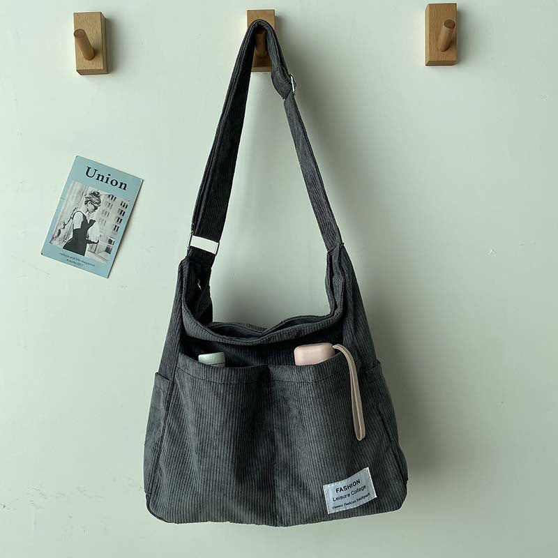 Borsa Tracolla Donna in Tela Velluto a Coste Classica Resistente - Vesarelli