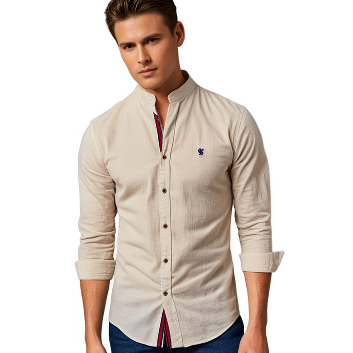 Camicia Uomo Maniche Lunghe Tessuto Resistente e Confortevole