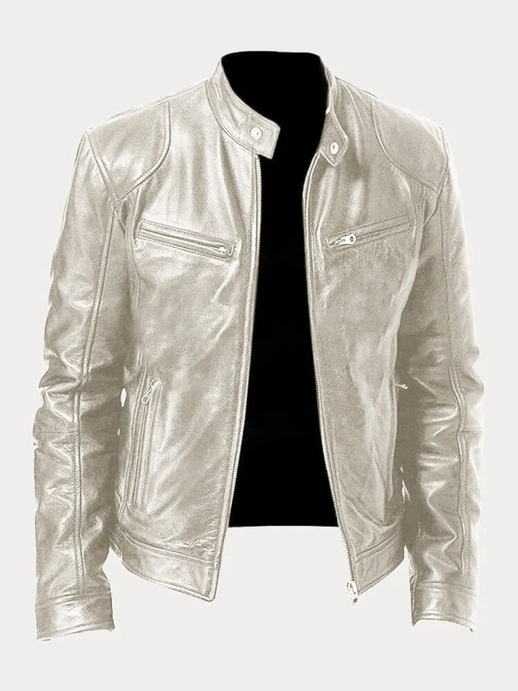 Rina | Giacca In Pelle Casual Argento