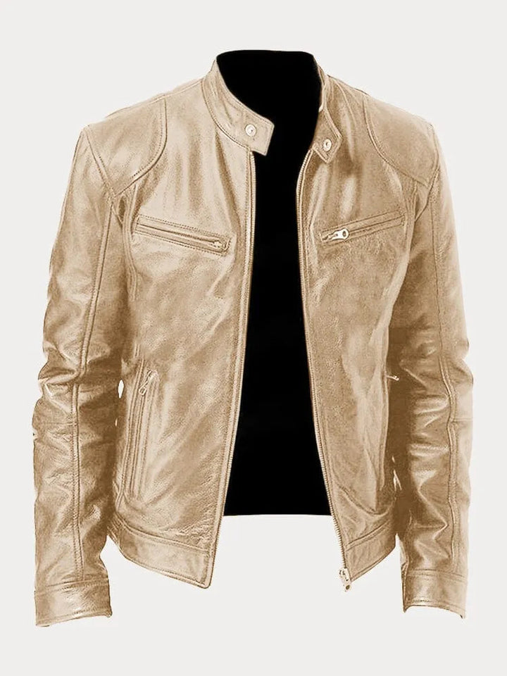 Rina | Giacca In Pelle Casual Oro