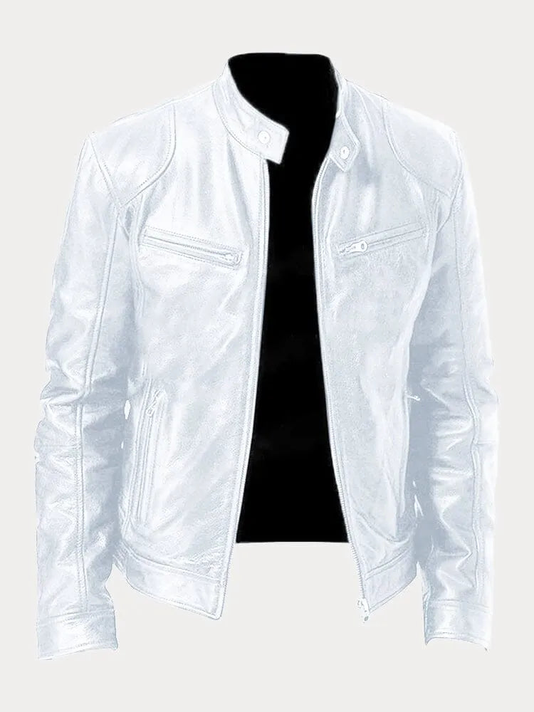 Rina | Giacca In Pelle Casual Bianco