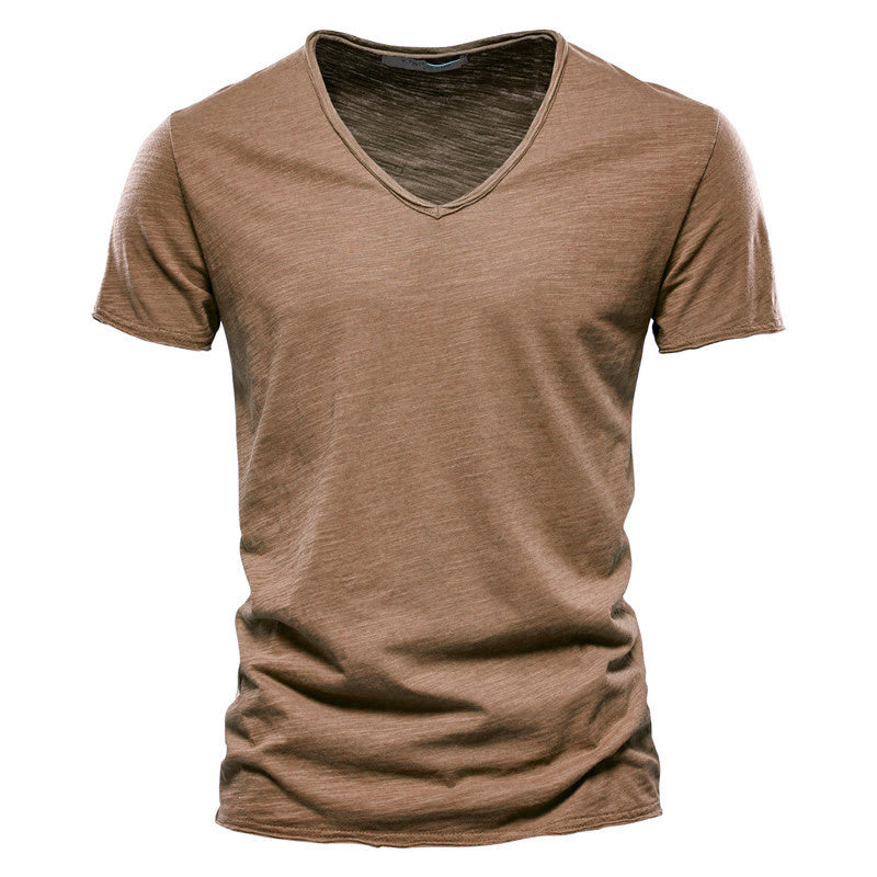 T-shirt Uomo Cotone Scollo a V Elegante