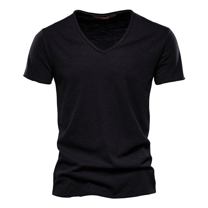 T-shirt Uomo Cotone Scollo a V Elegante