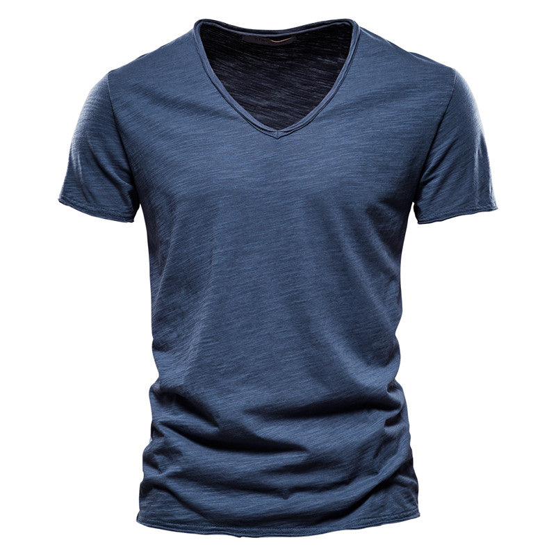 T-shirt Uomo Cotone Scollo a V Elegante