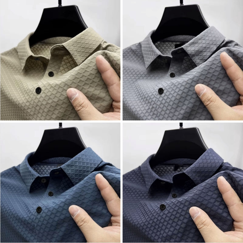 Polo Uomo Tessuto 3D Colletto Spread Strutturata