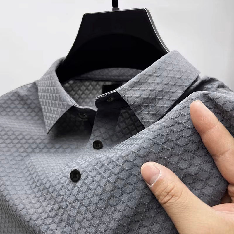 Polo Uomo Tessuto 3D Colletto Spread Strutturata