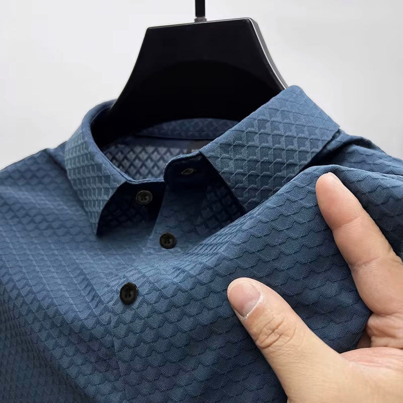 Polo Uomo Tessuto 3D Colletto Spread Strutturata