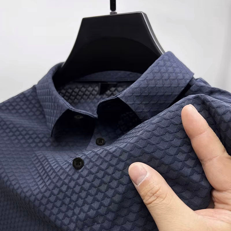 Polo Uomo Tessuto 3D Colletto Spread Strutturata