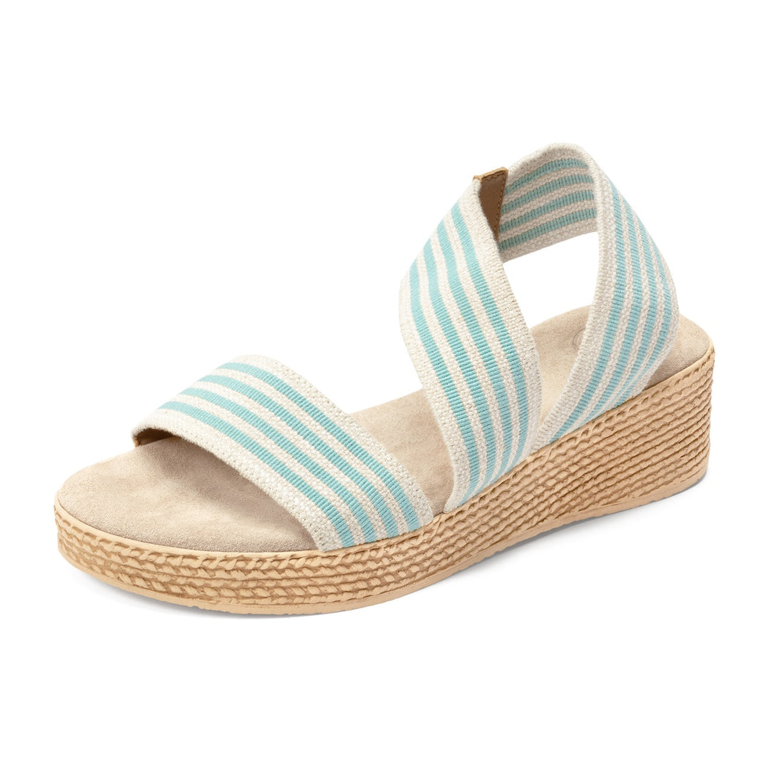 Sandalo Zeppa Donna Espadrillas Tessuto Charleston