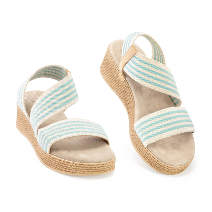 Sandalo Zeppa Donna Espadrillas Tessuto Charleston