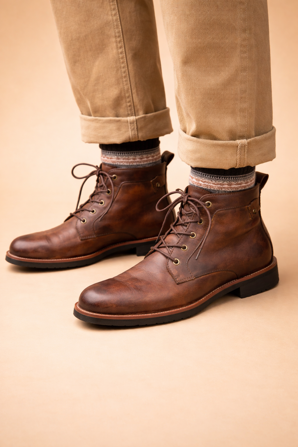 Stivaletti Uomo Classici Stringati Pelle