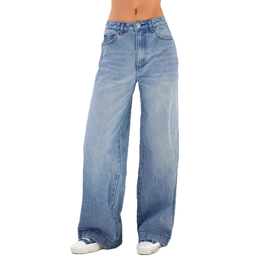 Jeans Donna Vita Alta Vestibilità Larga